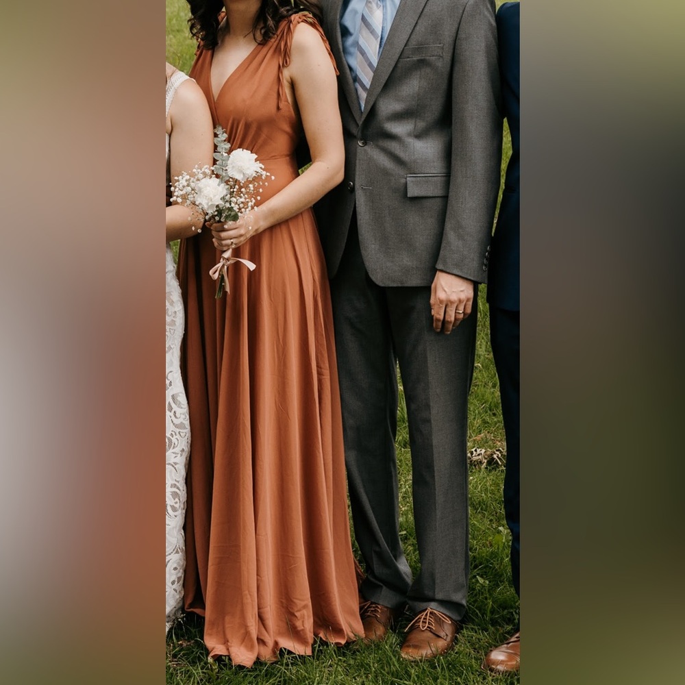 Terracotta full length dress